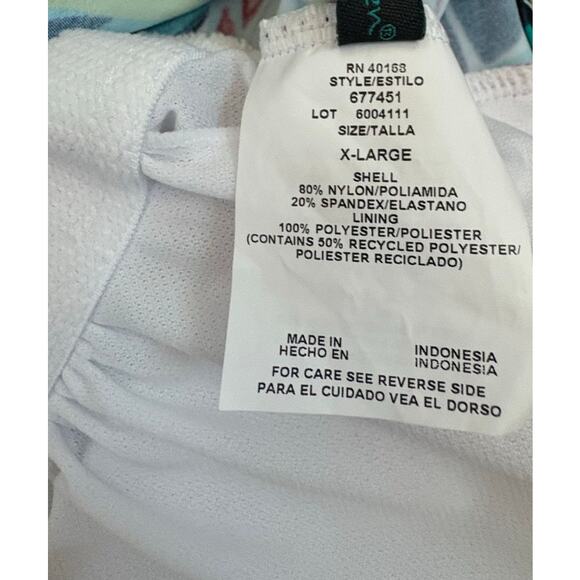 New Aqua Green Tropical One Piece Swimsuit XL - Picture 4 of 4